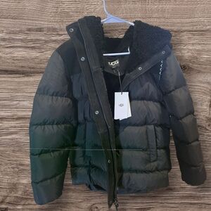 UGG Black Womens Shasta Down Puffer Jacket Coat